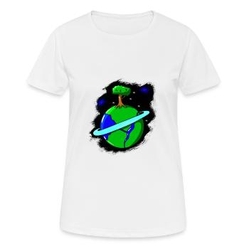 Planète écologie - T-shirt respirant Femme - blanc - Devant - AI Model Female 172 dark (172cm)