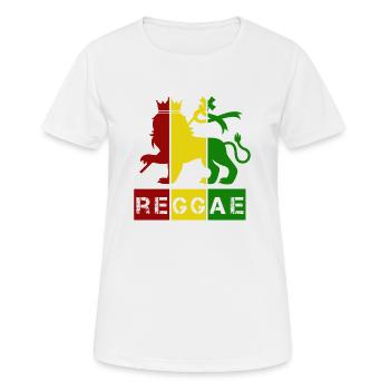 Lion of judah - Reggae - Rot Gelb Grün - Frauen T-Shirt atmungsaktiv - Weiß - Vorne - AI Model Female 172 dark (172cm)