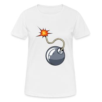 bombe meche dessin flamme - T-shirt respirant Femme - blanc - Devant - AI Model Female 172 dark (172cm)