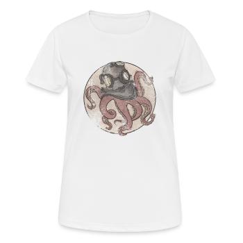 Oktopus in Taucherhelm - Frauen T-Shirt atmungsaktiv - Weiß - Vorne - AI Model Female 172 dark (172cm)
