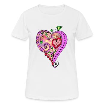 Cœur - T-shirt respirant Femme - blanc - Devant - AI Model Female 172 dark (172cm)