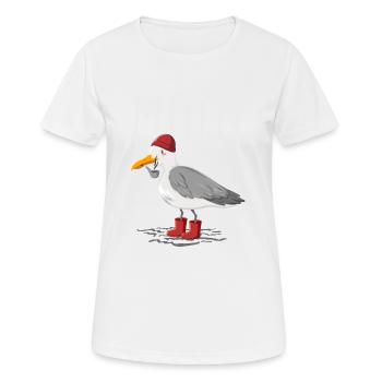 Moin Möwe Seemann - Frauen T-Shirt atmungsaktiv - Weiß - Vorne - AI Model Female 172 dark (172cm)