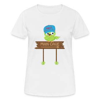Owl MAN CAVE - T-shirt respirant Femme - blanc - Devant - AI Model Female 172 dark (172cm)