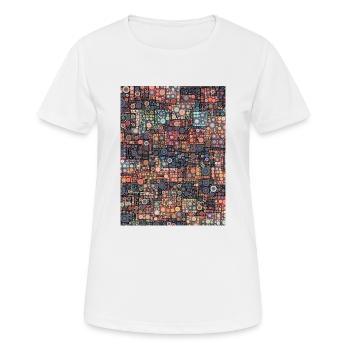 Cubist Pop Art - Frauen T-Shirt atmungsaktiv - Weiß - Vorne - AI Model Female 172 dark (172cm)