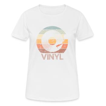 Phonographe Vinyle Disque Vintage - T-shirt respirant Femme - blanc - Devant - AI Model Female 172 dark (172cm)