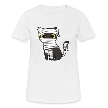 Mumie Katze - Frauen T-Shirt atmungsaktiv - Weiß - Vorne - AI Model Female 172 dark (172cm)