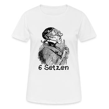 6 Setzen Max und Moritz Busch Lehrer Lämpel - Frauen T-Shirt atmungsaktiv - Weiß - Vorne - AI Model Female 172 dark (172cm)