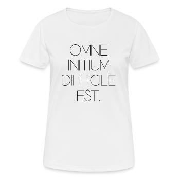 all beginning is difficult Latin quotation scripture - Women's Breathable T-Shirt - white - Front - AI Model Female 172 dark (172cm)