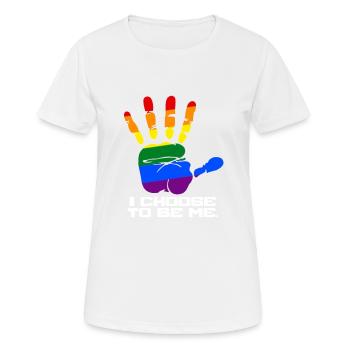 Identité gay cool - T-shirt respirant Femme - blanc - Devant - AI Model Female 172 dark (172cm)