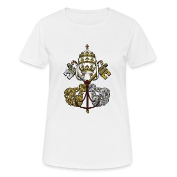 Wappen des Papstes Heiliger Stuhl - Frauen T-Shirt atmungsaktiv - Weiß - Vorne - AI Model Female 172 dark (172cm)