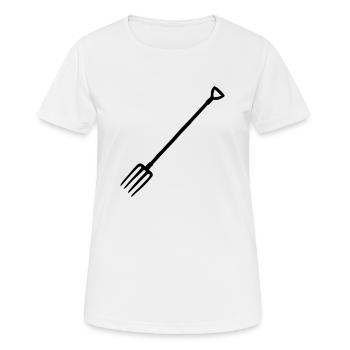 Silhouette Mistgabel Heugabel - Frauen T-Shirt atmungsaktiv - Weiß - Vorne - AI Model Female 172 dark (172cm)