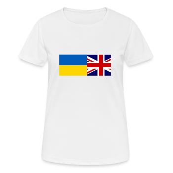solidarité avec l’Ukraine - T-shirt respirant Femme - blanc - Devant - AI Model Female 172 dark (172cm)