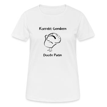 Korrekt Gendern - Doofe Putin - Frauen T-Shirt atmungsaktiv - Weiß - Vorne - AI Model Female 172 dark (172cm)