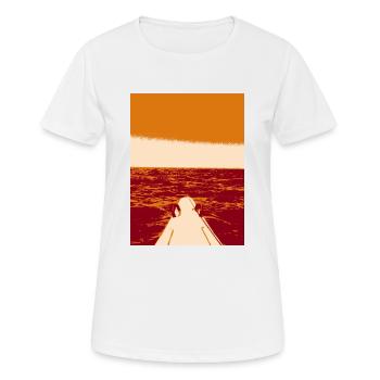 Wellenreiten - Frauen T-Shirt atmungsaktiv - Weiß - Vorne - AI Model Female 172 dark (172cm)