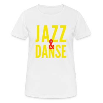 JAZZ et DANSE - T-shirt respirant Femme - blanc - Devant - AI Model Female 172 dark (172cm)