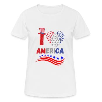 4 juillet États-Unis - T-shirt respirant Femme - blanc - Devant - AI Model Female 172 dark (172cm)