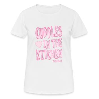 Cuddles in the kitchen - Women's Breathable T-Shirt - white - Front - AI Model Female 172 dark (172cm)