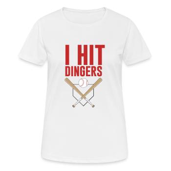 I Hit Dingers Baseball - Women's Breathable T-Shirt - white - Front - AI Model Female 172 dark (172cm)