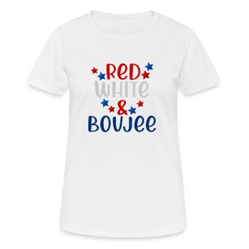 red white boujee 4th Of July America - Women's Breathable T-Shirt - white - Front - AI Model Female 172 dark (172cm)