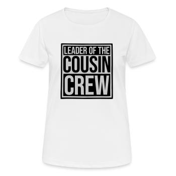 Leader Cousin Crew Team - Frauen T-Shirt atmungsaktiv - Weiß - Vorne - AI Model Female 172 dark (172cm)