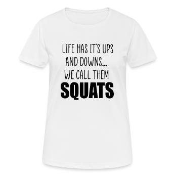 citation squats - T-shirt respirant Femme - blanc - Devant - AI Model Female 172 dark (172cm)