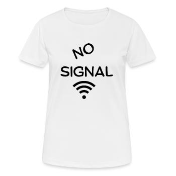NO Signal - Geek Geschenkidee - WiFi - Nerd - Frauen T-Shirt atmungsaktiv - Weiß - Vorne - AI Model Female 172 dark (172cm)