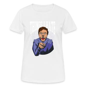 Dinge die ich hasse Dich Menschen Misanthrop Hass - Frauen T-Shirt atmungsaktiv - Weiß - Vorne - AI Model Female 172 dark (172cm)