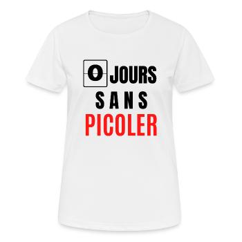 zéro jours sans picoler - T-shirt respirant Femme - blanc - Devant - AI Model Female 172 dark (172cm)