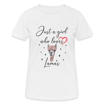 Frau Mädchen Liebe Herz Lama - Frauen T-Shirt atmungsaktiv - Weiß - Vorne - AI Model Female 172 dark (172cm)