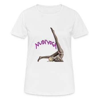 Fille pratiquant le yoga nu - T-shirt respirant Femme - blanc - Devant - AI Model Female 172 dark (172cm)