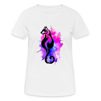Chat Encre - T-shirt respirant Femme - blanc - Devant - AI Model Female 172 dark (172cm)