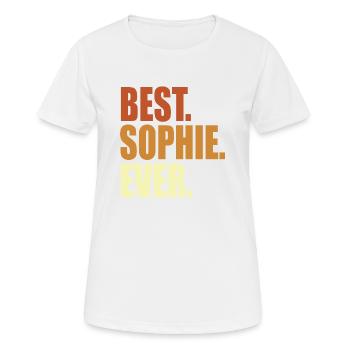 Meilleurs dictons drôles de Sophie - T-shirt respirant Femme - blanc - Devant - AI Model Female 172 dark (172cm)