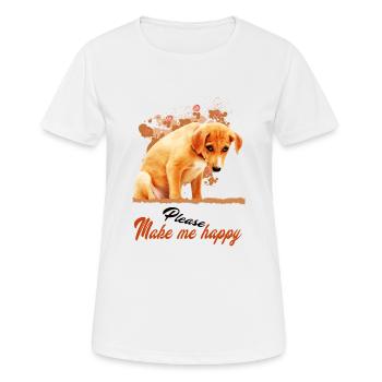 please make me happy - Women's Breathable T-Shirt - white - Front - AI Model Female 172 dark (172cm)
