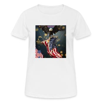 États-Unis, American Eagle - T-shirt respirant Femme - blanc - Devant - AI Model Female 172 dark (172cm)