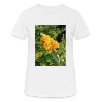 buddleia, buisson de papillons ou lilas d’été 'Sungold' - T-shirt respirant Femme - blanc - Devant - AI Model Female 172 dark (172cm)