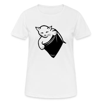 Chat espion - T-shirt respirant Femme - blanc - Devant - AI Model Female 172 dark (172cm)