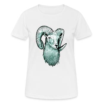 Bélier Celtique - T-shirt respirant Femme - blanc - Devant - AI Model Female 172 dark (172cm)