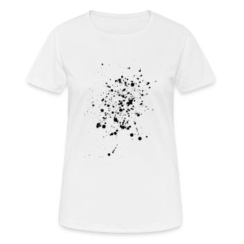 Schwarze Kleckse oder Farbspritzer - Frauen T-Shirt atmungsaktiv - Weiß - Vorne - AI Model Female 172 dark (172cm)