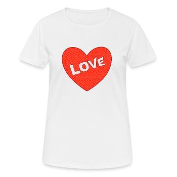Love Heart - Frauen T-Shirt atmungsaktiv - Weiß - Vorne - AI Model Female 172 dark (172cm)