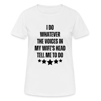 Drôle ma femme Blagues Papa Blagues Cadeau - T-shirt respirant Femme - blanc - Devant - AI Model Female 172 dark (172cm)