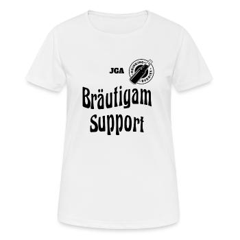 BRÄUTIGAM SUPPORT - Frauen T-Shirt atmungsaktiv - Weiß - Vorne - AI Model Female 172 dark (172cm)