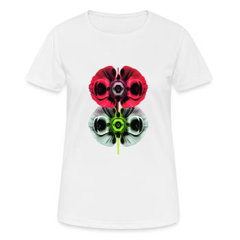 Psychedelische Mohnblüten - Frauen T-Shirt atmungsaktiv - Weiß - Vorne - AI Model Female 172 dark (172cm)
