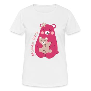 maman ours cadeau pour une maman génial - T-shirt respirant Femme - blanc - Devant - AI Model Female 172 dark (172cm)