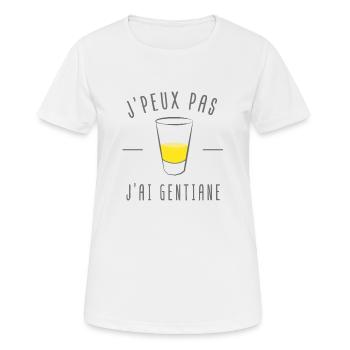 Je peux pas j'ai gentiane - T-shirt respirant Femme - blanc - Devant - AI Model Female 172 dark (172cm)