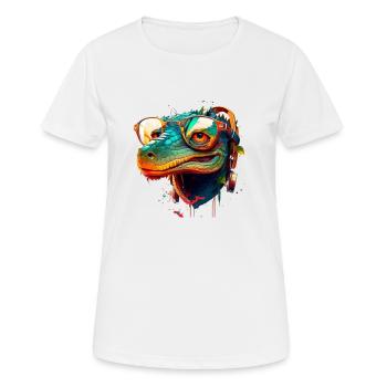 Reptile à lunettes Dragon ou crocodile en été - T-shirt respirant Femme - blanc - Devant - AI Model Female 172 dark (172cm)