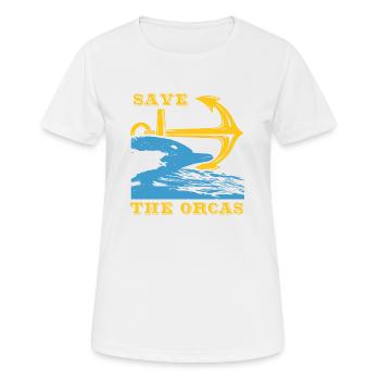 RETTET DELFINE DIE ORCAS - Frauen T-Shirt atmungsaktiv - Weiß - Vorne - AI Model Female 172 dark (172cm)