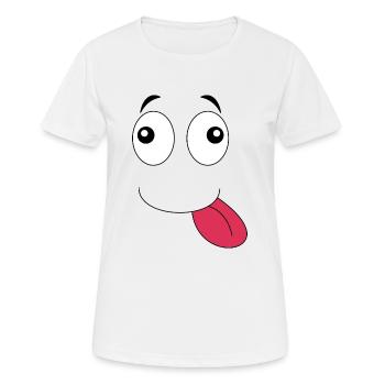 Visage de la langue - T-shirt respirant Femme - blanc - Devant - AI Model Female 172 dark (172cm)