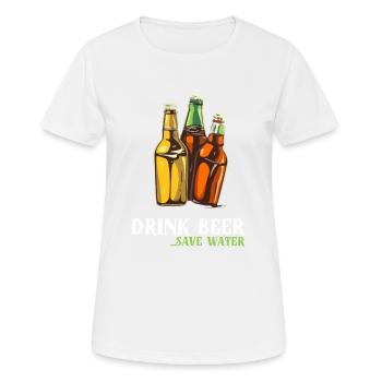 Buvez de la bière - T-shirt respirant Femme - blanc - Devant - AI Model Female 172 dark (172cm)