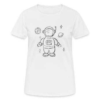 Conception d’enfants dessinés à la main par des astronautes - T-shirt respirant Femme - blanc - Devant - AI Model Female 172 dark (172cm)