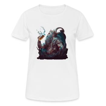 Neptune le dieu romain avec de la bière - T-shirt respirant Femme - blanc - Devant - AI Model Female 172 dark (172cm)